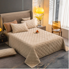 Покривало"Koloco" велюрове стьобане Ромб Н беж 210х230см)
