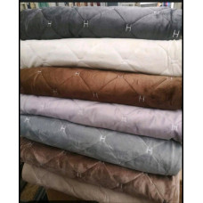 Покривало"Koloco" велюрове стьобане Ромб Н сіре 210х230см)