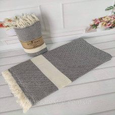 Пляжно-банний рушник Пештемаль 100х180см графіт