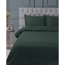 Постільна білизна Lotus Готель - Сатин Страйп смарагд 1*1 полуторний (Туреччина)