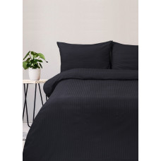 Постільна білизна Lotus Готель - Сатин Страйп чорний 1*1 сімейний (Туреччина)