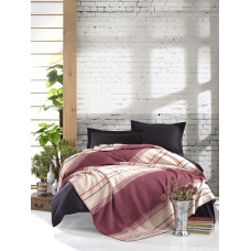 Плед Eponj Home - Cizgili 180*220 Visne вишневий