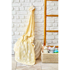 Дитяче покривало піке Karaca Home - Baby star sari жовтий 80*120