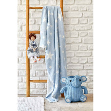 Дитяче покривало піке Karaca Home - Baby star mavi синій 80*120