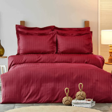 Постільна білизна Karaca Home сатин - Charm bold bordo бордовий полуторний