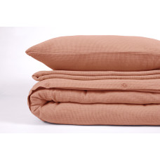 Постільна білизна вафельне Barine - Waffle shrimp лососевий євро
