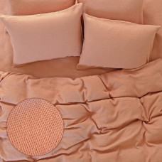 Постільна білизна вафельне Barine - Waffle shrimp лососевий євро