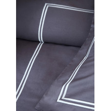 Постільна білизна MieCasa сатин - Milano antrasit-beyaz антрацит-білий євро