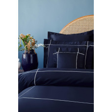 Постільна білизна MieCasa сатин - Plus lacivert-beyaz синій-білий king size