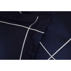 Постільна білизна MieCasa сатин - Plus lacivert-beyaz синій-білий king size