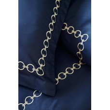 Постільна білизна MieCasa сатин - Circle lacivert-bej синій-бежевий king size