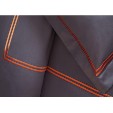 Постільна білизна MieCasa сатин - Milano antrasit-turuncu антрацит-помаранчевий king size