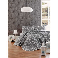 Покривало стьобане з наволочкою Eponj Home B & W - Merle siyah чорний 160*220