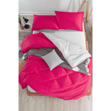 Постільна білизна Eponj Home Paint - Mix Fusia-A.Gri ранфорс євро