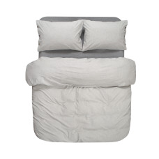 Постільна білизна Lotus Home Washed cotton - Pinstripe antracite євро