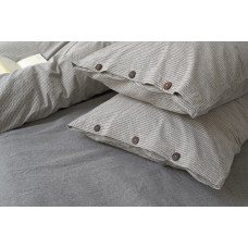Постільна білизна Lotus Home Washed cotton - Pinstripe antracite євро