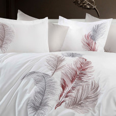 Постільна білизна Dantela Vita сатин з вишивкою - Iz beyaz білий євро