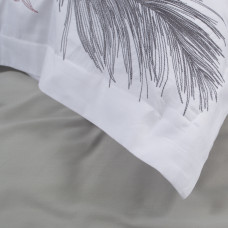 Постільна білизна Dantela Vita сатин з вишивкою - Iz beyaz білий євро