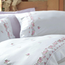 Постільна білизна Dantela Vita сатин з вишивкою - Ilgin євро