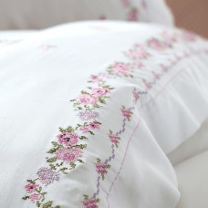Постільна білизна Dantela Vita сатин з вишивкою - Ilgin євро