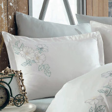 Постільна білизна Dantela Vita сатин з вишивкою - Hare Maldiv євро