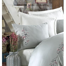Постільна білизна Dantela Vita сатин з вишивкою - Efsa Maldiv євро