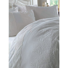 Постільна білизна Dantela Vita сатин з мереживом - Duru євро