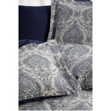 Постільна білизна Dantela Vita сатин жакард - Carolina lacivert синій євро