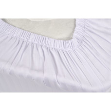 Простирадло Lotus Готель - Сатин Страйп 1*1 білий Туреччина 100*200*25 на резинці