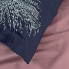 Постільна білизна Dantela Vita сатин з вишивкою - Iz lacivert синій євро