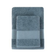 Рушник махровий Lotus Home - Dena navy сіро-синій 50*90