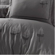 Постільна білизна Dantela Vita сатин з вишивкою - Pamira antrasit антрацит євро