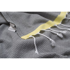 Рушник Barine Pestemal - Basak 95*165 Grey-Yellow сірий-жовтий