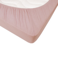 Простирадло трикотажне на резинці Iris Home - Пудровий 160*200+25