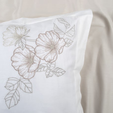 Постільна білизна Dantela Vita сатин з вишивкою - Hare bej бежевий євро