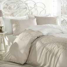 Постільна білизна Dantela Vita сатин з вишивкою - Elegance євро
