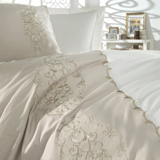 Постільна білизна Dantela Vita сатин з вишивкою - Elegance євро