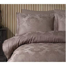 Постільна білизна Dantela Vita сатин жакард - Louisa kahve кавовий євро