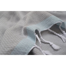Рушник Barine Pestemal - Basak 95*165 Light Grey-Mint сірий-ментоловий
