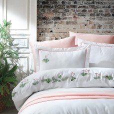 Постільна білизна Dantela Vita сатин з вишивкою - Flamenco євро