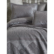Покривало жакард з наволочками Dantela Vita - Hazel antrasit антрацит євро