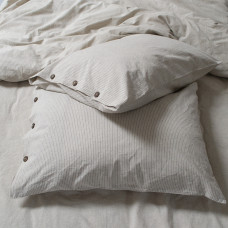 Постільна білизна Lotus Home Washed cotton - Pinstripe kahve-bej полуторний