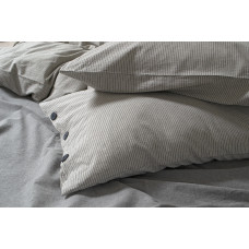 Постільна білизна Lotus Home Washed cotton - Pinstripe antracite полуторний