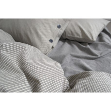 Постільна білизна Lotus Home Washed cotton - Pinstripe antracite полуторний