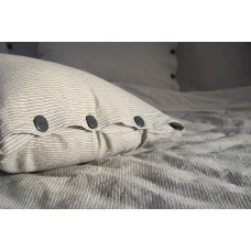 Постільна білизна Lotus Home Washed cotton - Pinstripe antracite полуторний