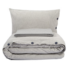 Постільна білизна Lotus Home Washed cotton - Pinstripe antracite полуторний