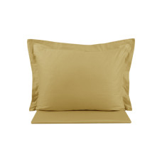 Простирадло з наволочками сатин premium Lotus Home - Basic гірчичний 230*250