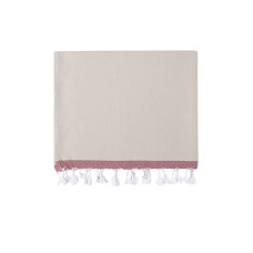 Рушник Barine Pestemal - Basak 95*165 Beige-Marsala бежевий-марсала