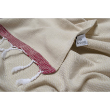 Рушник Barine Pestemal - Basak 95*165 Beige-Marsala бежевий-марсала