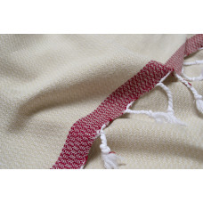 Рушник Barine Pestemal - Basak 95*165 Beige-Marsala бежевий-марсала